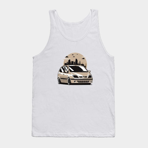 Brown Scenic City Skyline Tank Top by KaroCars